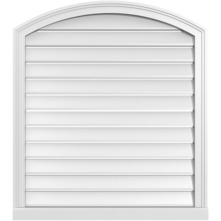 Ekena Millwork Arch Top Surface Mount PVC Gable Vent w/ 2"W x 2"P Brickmould Sill Frame, 32"W x 34"H GVPAR32X3403SN